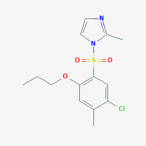 molecular formula C14H17ClN2O3S B497740 5-Chloro-4-methyl-1-[(2-methylimidazolyl)sulfonyl]-2-propoxybenzene CAS No. 914243-66-6