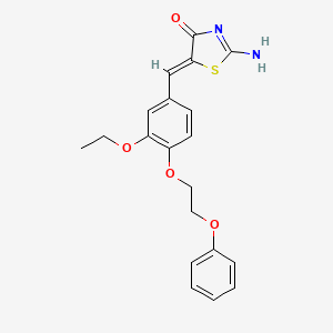molecular formula C20H20N2O4S B4977403 5-[3-ethoxy-4-(2-phenoxyethoxy)benzylidene]-2-imino-1,3-thiazolidin-4-one 