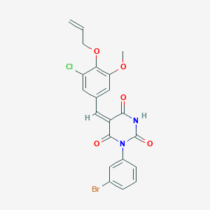 molecular formula C21H16BrClN2O5 B4977409 5-[4-(allyloxy)-3-chloro-5-methoxybenzylidene]-1-(3-bromophenyl)-2,4,6(1H,3H,5H)-pyrimidinetrione 