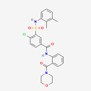 molecular formula C26H26ClN3O5S B4977410 4-chloro-3-{[(2,3-dimethylphenyl)amino]sulfonyl}-N-[2-(4-morpholinylcarbonyl)phenyl]benzamide 
