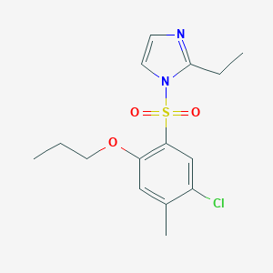 molecular formula C15H19ClN2O3S B497742 5-Chloro-1-[(2-ethylimidazolyl)sulfonyl]-4-methyl-2-propoxybenzene CAS No. 914243-68-8