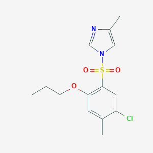 molecular formula C14H17ClN2O3S B497743 1-(5-chloro-4-methyl-2-propoxybenzenesulfonyl)-4-methyl-1H-imidazole CAS No. 914243-70-2