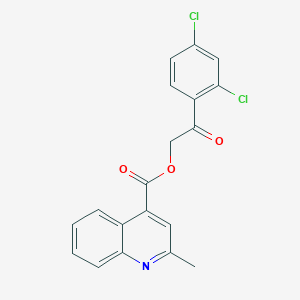 molecular formula C19H13Cl2NO3 B497744 2-(2,4-Dichlorophenyl)-2-oxoethyl 2-methylquinoline-4-carboxylate CAS No. 927641-48-3