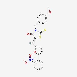 molecular formula C22H16N2O5S2 B4977448 3-(4-methoxybenzyl)-5-{[5-(2-nitrophenyl)-2-furyl]methylene}-2-thioxo-1,3-thiazolidin-4-one 