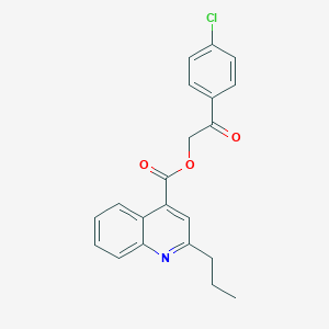 molecular formula C21H18ClNO3 B497745 2-(4-Chlorophenyl)-2-oxoethyl 2-propylquinoline-4-carboxylate CAS No. 927641-51-8