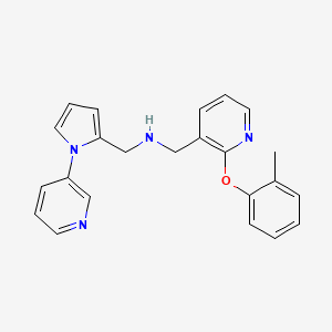 molecular formula C23H22N4O B4977457 1-[2-(2-methylphenoxy)-3-pyridinyl]-N-{[1-(3-pyridinyl)-1H-pyrrol-2-yl]methyl}methanamine 