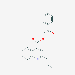 molecular formula C22H21NO3 B497746 2-(4-Methylphenyl)-2-oxoethyl 2-propyl-4-quinolinecarboxylate CAS No. 927641-54-1