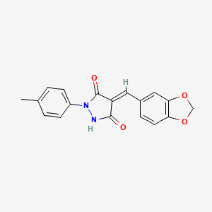 4-(1,3-benzodioxol-5-ylmethylene)-1-(4-methylphenyl)-3,5-pyrazolidinedione