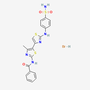 molecular formula C20H18BrN5O3S3 B4977475 N-(2-{[4-(aminosulfonyl)phenyl]amino}-4'-methyl-4,5'-bi-1,3-thiazol-2'-yl)benzamide hydrobromide 