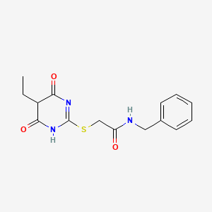 molecular formula C15H17N3O3S B4977481 N-苄基-2-[(5-乙基-4,6-二氧代-1,4,5,6-四氢-2-嘧啶基)硫代]乙酰胺 