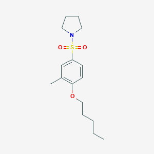 molecular formula C16H25NO3S B497749 2-Methyl-4-(1-pyrrolidinylsulfonyl)phenyl pentyl ether 