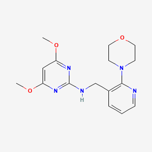 molecular formula C16H21N5O3 B4977493 4,6-dimethoxy-N-{[2-(4-morpholinyl)-3-pyridinyl]methyl}-2-pyrimidinamine 