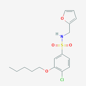 molecular formula C16H20ClNO4S B497751 [(4-Chloro-3-pentyloxyphenyl)sulfonyl](2-furylmethyl)amine CAS No. 913240-53-6