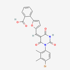 molecular formula C24H17BrN2O6 B4977512 2-(5-{[1-(4-bromo-2,3-dimethylphenyl)-2,4,6-trioxotetrahydro-5(2H)-pyrimidinylidene]methyl}-2-furyl)benzoic acid 