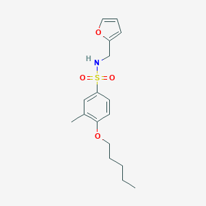 molecular formula C17H23NO4S B497752 (2-Furylmethyl)[(3-methyl-4-pentyloxyphenyl)sulfonyl]amine CAS No. 913240-42-3