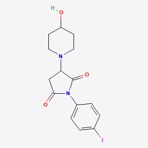 molecular formula C15H17IN2O3 B4977533 3-(4-hydroxy-1-piperidinyl)-1-(4-iodophenyl)-2,5-pyrrolidinedione CAS No. 6046-34-0