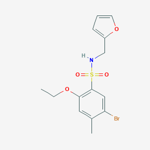 molecular formula C14H16BrNO4S B497754 5-bromo-2-ethoxy-N-(2-furylmethyl)-4-methylbenzenesulfonamide CAS No. 913240-61-6