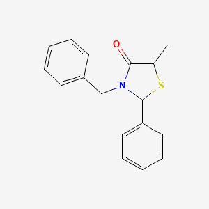molecular formula C17H17NOS B4977546 3-benzyl-5-methyl-2-phenyl-1,3-thiazolidin-4-one 