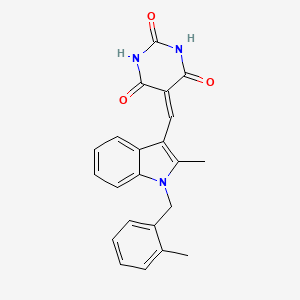 molecular formula C22H19N3O3 B4977548 5-{[2-methyl-1-(2-methylbenzyl)-1H-indol-3-yl]methylene}-2,4,6(1H,3H,5H)-pyrimidinetrione 