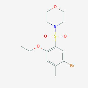 molecular formula C13H18BrNO4S B497755 4-Bromo-5-methyl-2-(4-morpholinylsulfonyl)phenyl ethyl ether 