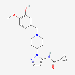 N-{1-[1-(3-hydroxy-4-methoxybenzyl)-4-piperidinyl]-1H-pyrazol-5-yl}cyclopropanecarboxamide