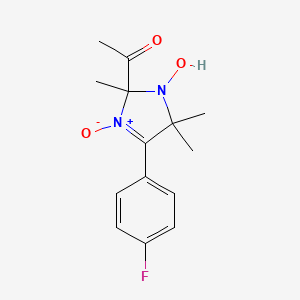 molecular formula C14H17FN2O3 B4977568 1-[4-(4-fluorophenyl)-1-hydroxy-2,5,5-trimethyl-3-oxido-2,5-dihydro-1H-imidazol-2-yl]ethanone 