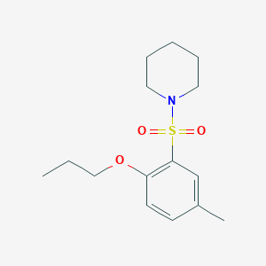 molecular formula C15H23NO3S B497758 1-[(5-Methyl-2-propoxyphenyl)sulfonyl]piperidine 