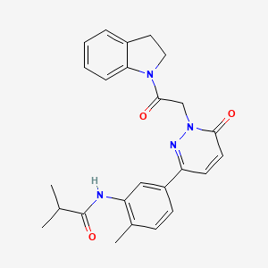 molecular formula C25H26N4O3 B4977604 N-(5-{1-[2-(2,3-dihydro-1H-indol-1-yl)-2-oxoethyl]-6-oxo-1,6-dihydro-3-pyridazinyl}-2-methylphenyl)-2-methylpropanamide 