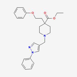 molecular formula C26H31N3O3 B4977611 ethyl 4-(2-phenoxyethyl)-1-[(1-phenyl-1H-pyrazol-4-yl)methyl]-4-piperidinecarboxylate 