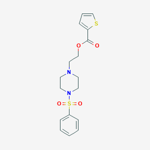 molecular formula C17H20N2O4S2 B497762 2-[4-(Phenylsulfonyl)-1-piperazinyl]ethyl 2-thiophenecarboxylate 