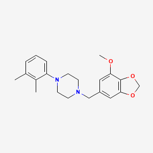 molecular formula C21H26N2O3 B4977637 1-(2,3-dimethylphenyl)-4-[(7-methoxy-1,3-benzodioxol-5-yl)methyl]piperazine 