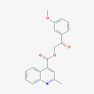 molecular formula C20H17NO4 B497764 2-(3-Methoxyphenyl)-2-oxoethyl 2-methylquinoline-4-carboxylate CAS No. 886131-92-6