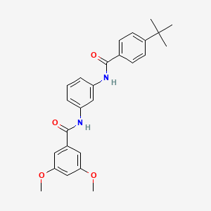 molecular formula C26H28N2O4 B4977640 N-{3-[(4-tert-butylbenzoyl)amino]phenyl}-3,5-dimethoxybenzamide 