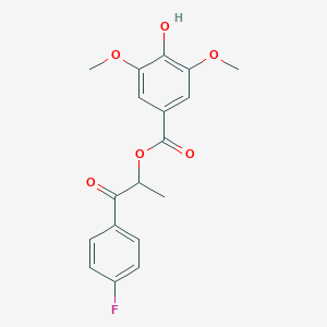 2-(4-Fluorophenyl)-1-methyl-2-oxoethyl 4-hydroxy-3,5-dimethoxybenzoate