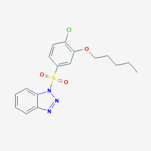 molecular formula C17H18ClN3O3S B497767 5-(1H-1,2,3-benzotriazol-1-ylsulfonyl)-2-chlorophenyl pentyl ether 