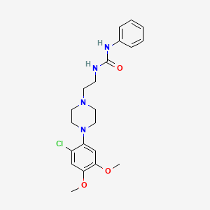 molecular formula C21H27ClN4O3 B4977686 N-{2-[4-(2-chloro-4,5-dimethoxyphenyl)-1-piperazinyl]ethyl}-N'-phenylurea 