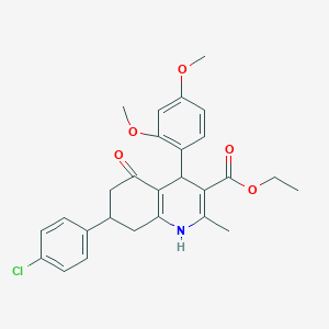 molecular formula C27H28ClNO5 B4977696 ethyl 7-(4-chlorophenyl)-4-(2,4-dimethoxyphenyl)-2-methyl-5-oxo-1,4,5,6,7,8-hexahydro-3-quinolinecarboxylate 