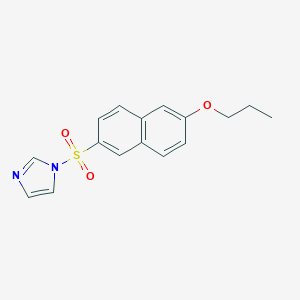molecular formula C16H16N2O3S B497770 1-((6-propoxynaphthalen-2-yl)sulfonyl)-1H-imidazole CAS No. 927641-69-8
