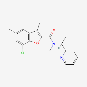 7-chloro-N,3,5-trimethyl-N-[1-(2-pyridinyl)ethyl]-1-benzofuran-2-carboxamide