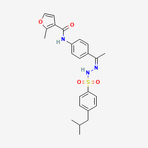 molecular formula C24H27N3O4S B4977708 N-(4-{N-[(4-isobutylphenyl)sulfonyl]ethanehydrazonoyl}phenyl)-2-methyl-3-furamide 