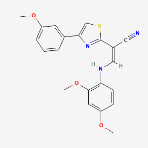 molecular formula C21H19N3O3S B4977719 3-[(2,4-dimethoxyphenyl)amino]-2-[4-(3-methoxyphenyl)-1,3-thiazol-2-yl]acrylonitrile 