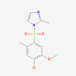 molecular formula C12H13BrN2O3S B497772 2-bromo-4-methyl-5-[(2-methyl-1H-imidazol-1-yl)sulfonyl]phenyl methyl ether 