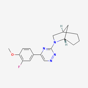 molecular formula C17H19FN4O B4977726 (1R*,5S*)-6-[5-(3-fluoro-4-methoxyphenyl)-1,2,4-triazin-3-yl]-6-azabicyclo[3.2.1]octane 