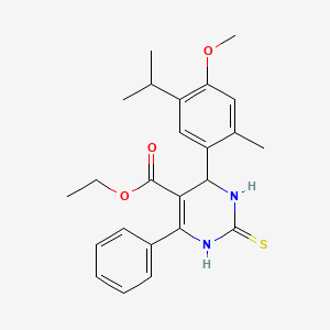 molecular formula C24H28N2O3S B4977728 ethyl 4-(5-isopropyl-4-methoxy-2-methylphenyl)-6-phenyl-2-thioxo-1,2,3,4-tetrahydro-5-pyrimidinecarboxylate 