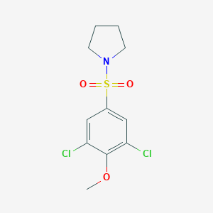 molecular formula C11H13Cl2NO3S B497774 2,6-Dichloro-4-(1-pyrrolidinylsulfonyl)phenyl methyl ether 
