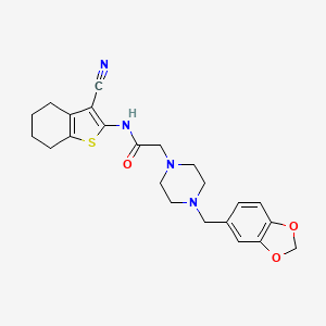 2-[4-(1,3-benzodioxol-5-ylmethyl)-1-piperazinyl]-N-(3-cyano-4,5,6,7-tetrahydro-1-benzothien-2-yl)acetamide