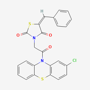 molecular formula C24H15ClN2O3S2 B4977755 5-benzylidene-3-[2-(2-chloro-10H-phenothiazin-10-yl)-2-oxoethyl]-1,3-thiazolidine-2,4-dione 