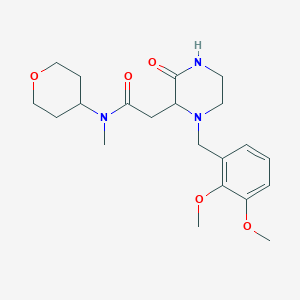 molecular formula C21H31N3O5 B4977766 2-[1-(2,3-dimethoxybenzyl)-3-oxo-2-piperazinyl]-N-methyl-N-(tetrahydro-2H-pyran-4-yl)acetamide 