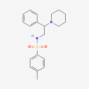 4-methyl-N-[2-phenyl-2-(1-piperidinyl)ethyl]benzenesulfonamide