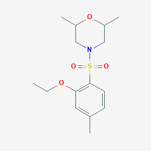 molecular formula C15H23NO4S B497781 2-[(2,6-Dimethyl-4-morpholinyl)sulfonyl]-5-methylphenyl ethyl ether 